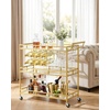 image:imageVEVOR Bar Cart 3 Tiers Home Kitchen Serving Carts Industrial Rolling Utility Station on Wheel Mobile Drink Beverage Shelf with Wine Rack amp Glass Holder 3464x1417x3268 in Rustic Brown and BlackGold