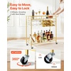 image:imageVEVOR Bar Cart 3 Tiers Home Kitchen Serving Carts Industrial Rolling Utility Station on Wheel Mobile Drink Beverage Shelf with Wine Rack amp Glass Holder 3464x1417x3268 in Rustic Brown and BlackGold