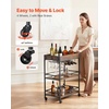 image:imageVEVOR Bar Cart 3 Tiers Home Kitchen Serving Carts Industrial Rolling Utility Station on Wheel Mobile Drink Beverage Shelf with Wine Rack amp Glass Holder 3464x1417x3268 in Rustic Brown and BlackRustic Brown and Black