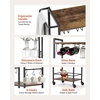 image:imageVEVOR Bar Cart 3 Tiers Home Kitchen Serving Carts Industrial Rolling Utility Station on Wheel Mobile Drink Beverage Shelf with Wine Rack amp Glass Holder 3464x1417x3268 in Rustic Brown and BlackRustic Brown and Black