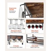 image:imageVEVOR Bar Cart 3 Tiers Home Kitchen Serving Carts Industrial Rolling Utility Station on Wheel Mobile Drink Beverage Shelf with Wine Rack amp Glass Holder 3464x1417x3268 in Rustic Brown and BlackRustic Brown and Black