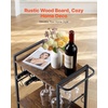 image:imageVEVOR Bar Cart 3 Tiers Home Kitchen Serving Carts Industrial Rolling Utility Station on Wheel Mobile Drink Beverage Shelf with Wine Rack amp Glass Holder 3464x1417x3268 in Rustic Brown and BlackRustic Brown and Black