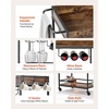 image:imageVEVOR Bar Cart 3 Tiers Home Kitchen Serving Carts Industrial Rolling Utility Station on Wheel Mobile Drink Beverage Shelf with Wine Rack amp Glass Holder 3464x1417x3268 in Rustic Brown and BlackRustic Brown and Black