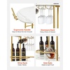 image:imageVEVOR Bar Cart 3 Tiers Home Kitchen Serving Carts Industrial Rolling Utility Station on Wheel Mobile Drink Beverage Shelf with Wine Rack amp Glass Holder 3464x1417x3268 in Rustic Brown and BlackGold