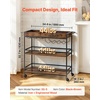image:imageVEVOR Bar Cart 3 Tiers Home Kitchen Serving Carts Industrial Rolling Utility Station on Wheel Mobile Drink Beverage Shelf with Wine Rack amp Glass Holder 3464x1417x3268 in Rustic Brown and BlackRustic Brown and Black