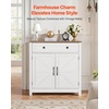 image:imageVEVOR Buffet Cabinet Farmhouse Sideboard Cabinet with Drawer 30 Coffee Bar Cabinet with Adjustable Shelves amp 2 Barn Door Sideboard Buffet Station for Living Room Entryway Kitchen WhiteWhite
