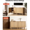 image:imageVEVOR Buffet Cabinet Sideboard Cabinet with 2Tier Storage Coffee Bar Cabinet with Adjustable Shelves Fluted Sideboard Buffet for Hallway Entryway Living Room or Kitchen OakOak