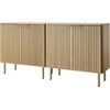 image:imageVEVOR Buffet Cabinet Sideboard Cabinet with 2Tier Storage Coffee Bar Cabinet with Adjustable Shelves Fluted Sideboard Buffet for Hallway Entryway Living Room or Kitchen OakOak