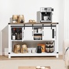 image:imageVEVOR Buffet Cabinet Sideboard Cabinet with 2Tier Storage Coffee Bar Cabinet with Adjustable Shelves Fluted Sideboard Buffet for Hallway Entryway Living Room or Kitchen OakWhite