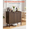image:imageVEVOR Buffet Cabinet Sideboard Cabinet with 2Tier Storage Coffee Bar Cabinet with Adjustable Shelves Fluted Sideboard Buffet for Hallway Entryway Living Room or Kitchen OakWalnut