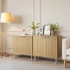 image:imageVEVOR Buffet Cabinet Sideboard Cabinet with 2Tier Storage Coffee Bar Cabinet with Adjustable Shelves Fluted Sideboard Buffet for Hallway Entryway Living Room or Kitchen OakOak