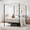 image:imageVEVOR Canopy Bed Frame Full Size Metal Canopy Bed with Four Posters Design Heavy Duty Steel Slats Support Underbed Storage Space No Box Spring Needed Easy Assembly BlackFull