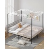 image:imageVEVOR Canopy Bed Frame Full Size Metal Canopy Bed with Four Posters Design Heavy Duty Steel Slats Support Underbed Storage Space No Box Spring Needed Easy Assembly BlackKing