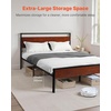 image:imageVEVOR Canopy Bed Frame Full Size Metal Canopy Bed with Four Posters Design Heavy Duty Steel Slats Support Underbed Storage Space No Box Spring Needed Easy Assembly BlackFull
