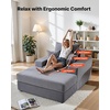 image:imageVEVOR Chaise Lounge Chair 49 Boneless Modular Chaise Lounge Indoor Oversized Corduroy Reading Chair with Throw Pillows amp Armrests Deep Seat Sofa Couch Sleeper for Living Room Bedroom GreyGrey