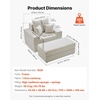 image:imageVEVOR Chaise Lounge Chair 49 Boneless Modular Chaise Lounge Indoor Oversized Corduroy Reading Chair with Throw Pillows amp Armrests Deep Seat Sofa Couch Sleeper for Living Room Bedroom GreyBeige