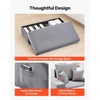 image:imageVEVOR Chaise Lounge Chair 49 Boneless Modular Chaise Lounge Indoor Oversized Corduroy Reading Chair with Throw Pillows amp Armrests Deep Seat Sofa Couch Sleeper for Living Room Bedroom GreyGrey
