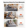 image:imageVEVOR Chaise Lounge Chair 49 Boneless Modular Chaise Lounge Indoor Oversized Corduroy Reading Chair with Throw Pillows amp Armrests Deep Seat Sofa Couch Sleeper for Living Room Bedroom GreyGrey