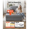 image:imageVEVOR Chaise Lounge Chair 49 Boneless Modular Chaise Lounge Indoor Oversized Corduroy Reading Chair with Throw Pillows amp Armrests Deep Seat Sofa Couch Sleeper for Living Room Bedroom GreyGrey