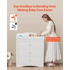 image:imageVEVOR Changing Table Dresser Baby Diaper Change Station with 3 Drawers MultiFunctional Modern Changing Table Dresser with Storage Organizer Nursery for Childrens Room White