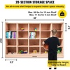 image:imageVEVOR Cubby Mobile Tray Storage Cabinet 8Compartment Classroom Furniture 3Shelf Cubby Storage Shelf Premium Particleboard and Poplar Wood Easy to Use for Home Daycare and Preschool Natural20 Section
