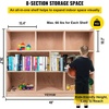 image:imageVEVOR Cubby Mobile Tray Storage Cabinet 8Compartment Classroom Furniture 3Shelf Cubby Storage Shelf Premium Particleboard and Poplar Wood Easy to Use for Home Daycare and Preschool Natural8 Section
