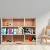 image:imageVEVOR Cubby Mobile Tray Storage Cabinet 8Compartment Classroom Furniture 3Shelf Cubby Storage Shelf Premium Particleboard and Poplar Wood Easy to Use for Home Daycare and Preschool Natural8 Section