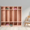 image:imageVEVOR Cubby Mobile Tray Storage Cabinet 8Compartment Classroom Furniture 3Shelf Cubby Storage Shelf Premium Particleboard and Poplar Wood Easy to Use for Home Daycare and Preschool Natural510 Section
