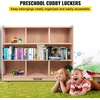 image:imageVEVOR Cubby Mobile Tray Storage Cabinet 8Compartment Classroom Furniture 3Shelf Cubby Storage Shelf Premium Particleboard and Poplar Wood Easy to Use for Home Daycare and Preschool Natural8 Section