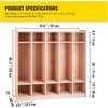 image:imageVEVOR Cubby Mobile Tray Storage Cabinet 8Compartment Classroom Furniture 3Shelf Cubby Storage Shelf Premium Particleboard and Poplar Wood Easy to Use for Home Daycare and Preschool Natural510 Section