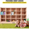 image:imageVEVOR Cubby Mobile Tray Storage Cabinet 8Compartment Classroom Furniture 3Shelf Cubby Storage Shelf Premium Particleboard and Poplar Wood Easy to Use for Home Daycare and Preschool Natural20 Section