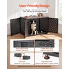 image:imageVEVOR Dog Crate Furniture 42 Inch Heavy Duty Dog Kennel Furniture Indoor for Small amp Medium Dogs Steel Decorative Pet Cage House End Table with 3 Doors Detachable Tray amp EscapeProof Locks Black421L x 274W x 295H