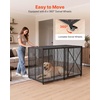 image:imageVEVOR Dog Crate Furniture 42 Inch Heavy Duty Dog Kennel Furniture Indoor for Small amp Medium Dogs Steel Decorative Pet Cage House End Table with 3 Doors Detachable Tray amp EscapeProof Locks Black640L x 330W x 408H