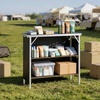 image:imageVEVOR Extra Long Folding Portable Bar Tradeshow Podium Table for Indoor Outdoor Party Picnic Exhibition Includes Carrying Case Storage Shelf and Black Skirt 7795 x 1516 x 34652 Tier 386 INCH