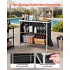 image:imageVEVOR Extra Long Folding Portable Bar Tradeshow Podium Table for Indoor Outdoor Party Picnic Exhibition Includes Carrying Case Storage Shelf and Black Skirt 7795 x 1516 x 34652 Tier 386 INCH