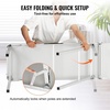 image:imageVEVOR Extra Long Folding Portable Bar Tradeshow Podium Table for Indoor Outdoor Party Picnic Exhibition Includes Carrying Case Storage Shelf and Black Skirt 7795 x 1516 x 34657795 INCH