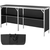 image:imageVEVOR Extra Long Folding Portable Bar Tradeshow Podium Table for Indoor Outdoor Party Picnic Exhibition Includes Carrying Case Storage Shelf and Black Skirt 7795 x 1516 x 34657795 INCH