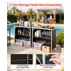 image:imageVEVOR Extra Long Folding Portable Bar Tradeshow Podium Table for Indoor Outdoor Party Picnic Exhibition Includes Carrying Case Storage Shelf and Black Skirt 7795 x 1516 x 34652 Pcs 386 INCH