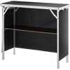 image:imageVEVOR Extra Long Folding Portable Bar Tradeshow Podium Table for Indoor Outdoor Party Picnic Exhibition Includes Carrying Case Storage Shelf and Black Skirt 7795 x 1516 x 34653839 INCH