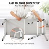 image:imageVEVOR Extra Long Folding Portable Bar Tradeshow Podium Table for Indoor Outdoor Party Picnic Exhibition Includes Carrying Case Storage Shelf and Black Skirt 7795 x 1516 x 34653839 INCH