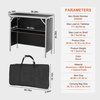 image:imageVEVOR Extra Long Folding Portable Bar Tradeshow Podium Table for Indoor Outdoor Party Picnic Exhibition Includes Carrying Case Storage Shelf and Black Skirt 7795 x 1516 x 34653839 INCH