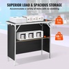 image:imageVEVOR Extra Long Folding Portable Bar Tradeshow Podium Table for Indoor Outdoor Party Picnic Exhibition Includes Carrying Case Storage Shelf and Black Skirt 7795 x 1516 x 34653839 INCH