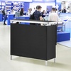 image:imageVEVOR Extra Long Folding Portable Bar Tradeshow Podium Table for Indoor Outdoor Party Picnic Exhibition Includes Carrying Case Storage Shelf and Black Skirt 7795 x 1516 x 34653839 INCH