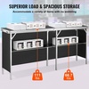 image:imageVEVOR Extra Long Folding Portable Bar Tradeshow Podium Table for Indoor Outdoor Party Picnic Exhibition Includes Carrying Case Storage Shelf and Black Skirt 7795 x 1516 x 34657795 INCH