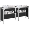image:imageVEVOR Extra Long Folding Portable Bar Tradeshow Podium Table for Indoor Outdoor Party Picnic Exhibition Includes Carrying Case Storage Shelf and Black Skirt 7795 x 1516 x 34657795 INCH