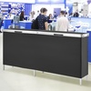 image:imageVEVOR Extra Long Folding Portable Bar Tradeshow Podium Table for Indoor Outdoor Party Picnic Exhibition Includes Carrying Case Storage Shelf and Black Skirt 7795 x 1516 x 34657795 INCH