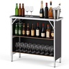 image:imageVEVOR Extra Long Folding Portable Bar Tradeshow Podium Table for Indoor Outdoor Party Picnic Exhibition Includes Carrying Case Storage Shelf and Black Skirt 7795 x 1516 x 34652 Tier 386 INCH