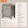 image:imageVEVOR Fluted Nightstand 3 Drawer Dresser 24 Wide Bedside Table with Charging Station Mid Century Modern Night Stand with Metal Handle USBATypeC Ports Wood Bed Side Table for BedroomOak Gray