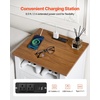 image:imageVEVOR Fluted Nightstand 3 Drawer Dresser 24 Wide Bedside Table with Charging Station Mid Century Modern Night Stand with Metal Handle USBATypeC Ports Wood Bed Side Table for BedroomWhite