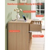 image:imageVEVOR Fluted Nightstand 3 Drawer Dresser 24 Wide Bedside Table with Charging Station Mid Century Modern Night Stand with Metal Handle USBATypeC Ports Wood Bed Side Table for BedroomNatural